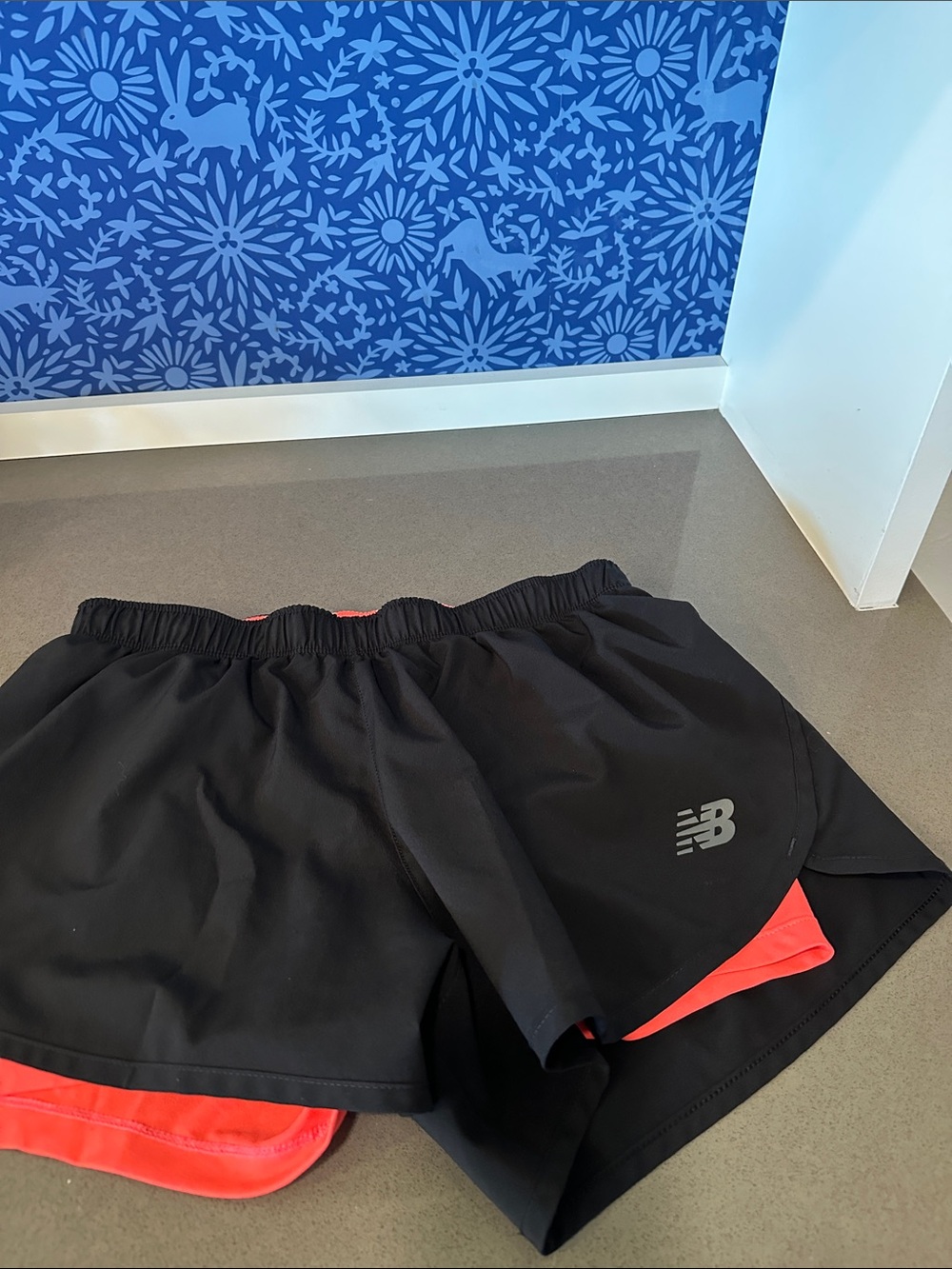 New Balance Black Running Shorts with Coral liner